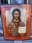 19th  Century Russian Icon of Christ  Pantocrator  15” x 12.5”