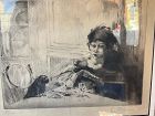EARLY TWENTIETH CENTURY ETCHING DRYPOINT SIGNED 16” x 17”