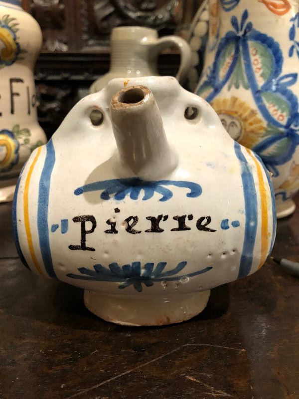 FRENCH FAIENCE VESSEL “PIERRE” CIRCA 1820 7”
