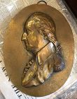 Bronze Plaque of George Washington as General 1880s 11” x 9”