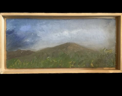 AMERICAN ARTIST ROBERT STARK 1939-2022 “KEENE VALLEY”  OIL 7” x 14”