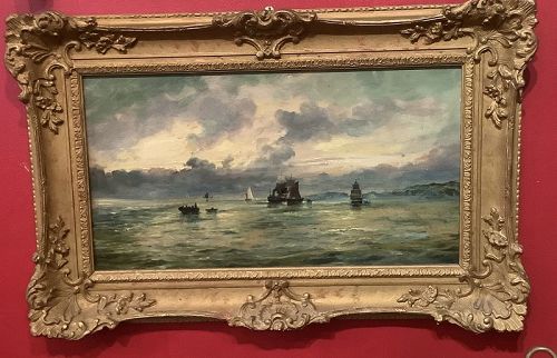 English Late Nineteenth Century Oil Signed Bees  “Sailing15” x 23”