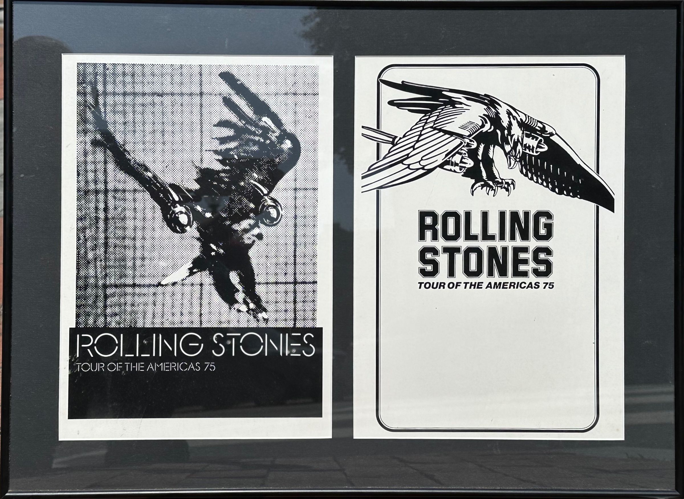 FRAMED PAIROF ROLLING STONES 