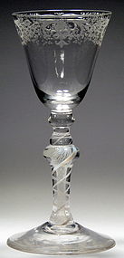 Composite Stem Georgian English Wine Glass c1760