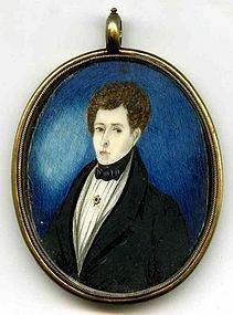 Wonderful American Miniature Painting  c1825