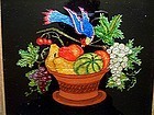 Rare American Tinsel Painting of Fruit   c1875