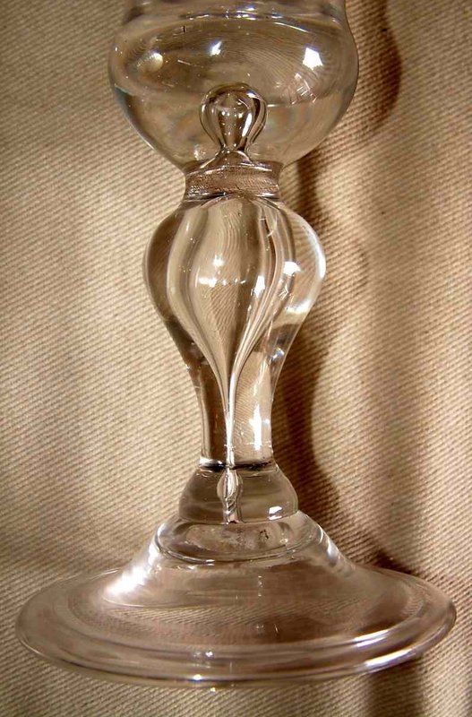 Armorial Goblet  Antique Wine Glass  c1740