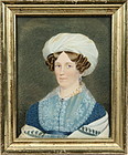 Fine American Portrait of Woman  c1820
