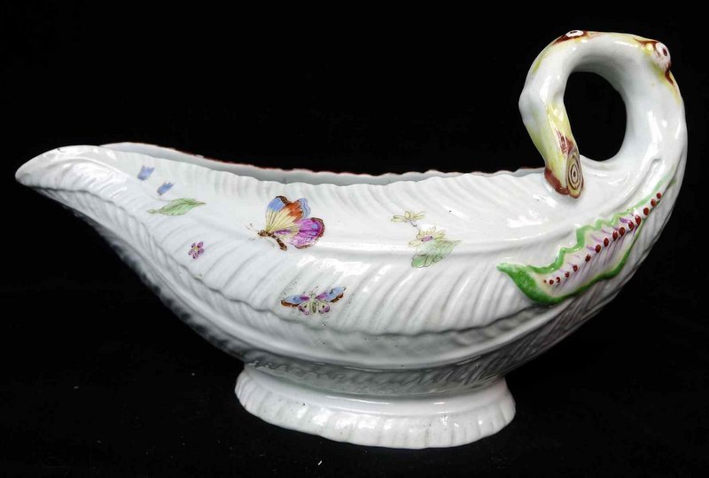 Early Dr. Wall First Period Worcester Sauce Boat  c1755