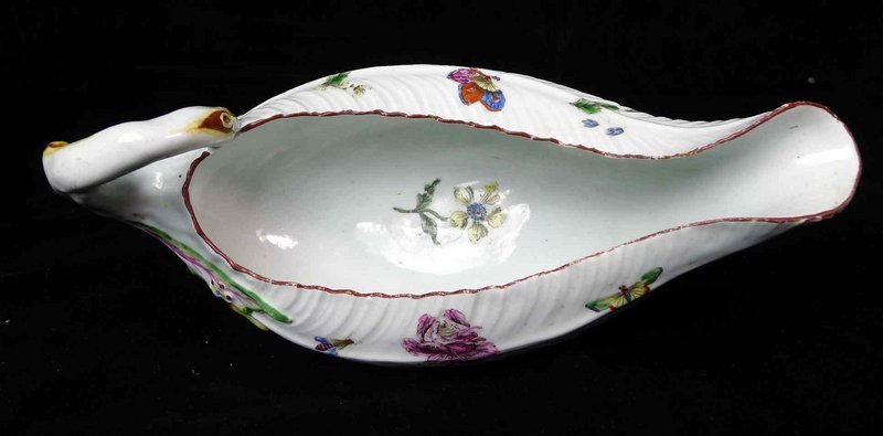 A Worcester Sauce Boat, Early and Superb  c1755