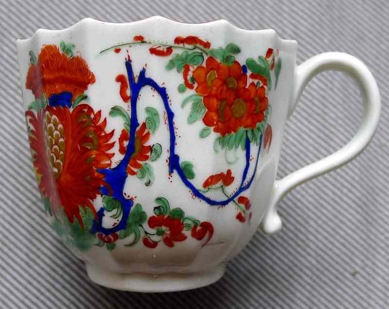 Worcester Jabberwocky Coffee Cup and Saucer  c1768