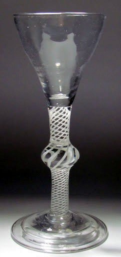 Rare Opaque Twist English Wine Glass  c1765