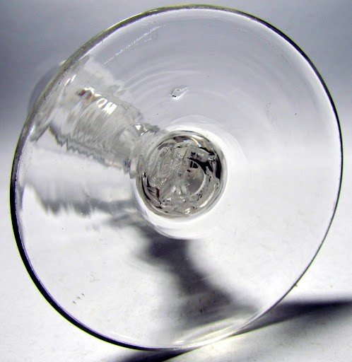 Opaque Twist Triple Knopped Wine Glass c1765