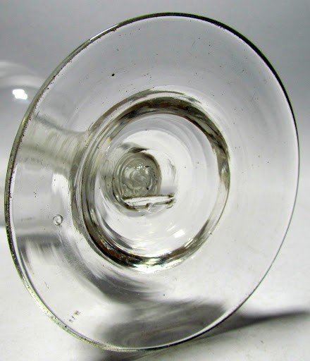 Opaque Twist Domed Foot English Drinking Glass c1765