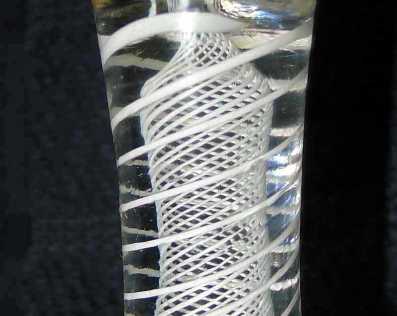 Opaque Twist Firing Dram Glass  c1765