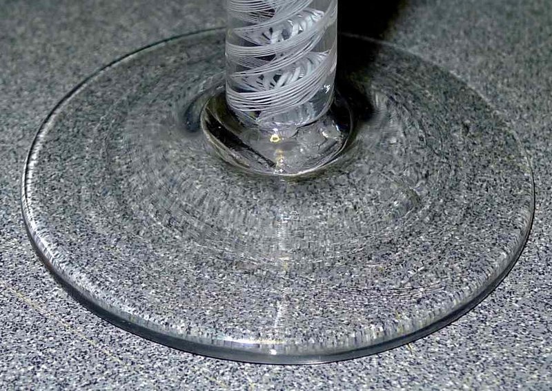 Engraved Georgian Wine Glass Opaque Twist c1760