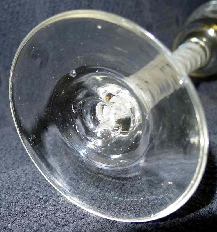 Opaque Twist English Antique Cordial Glass  c1765