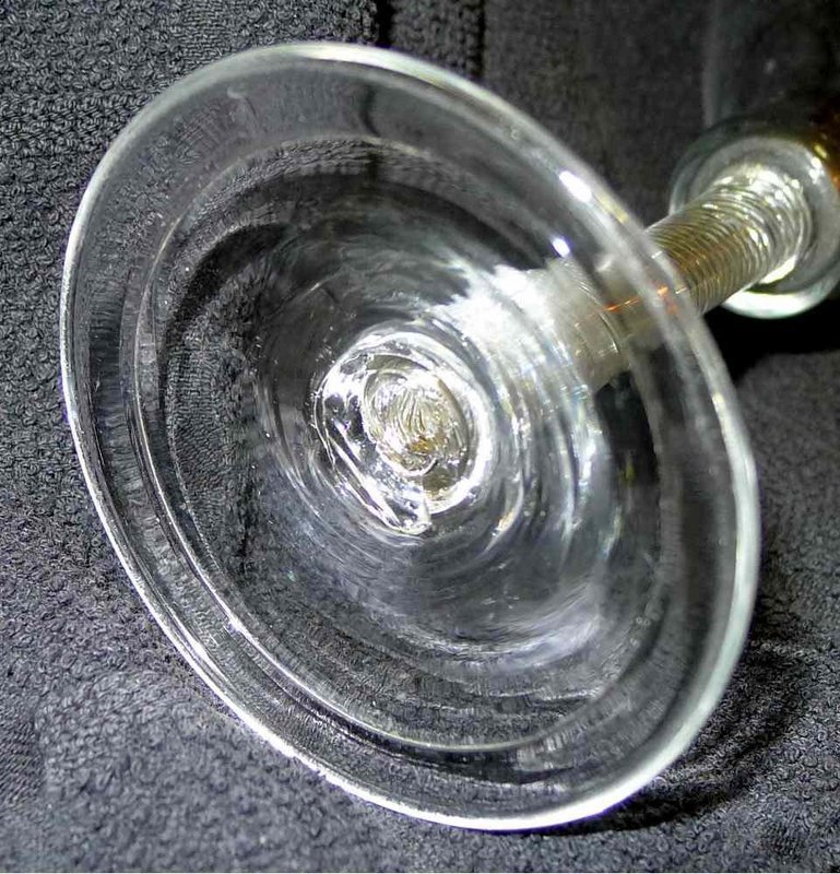 Waisted Bucket Bowl Air Twist Georgian Wine Glass c1750