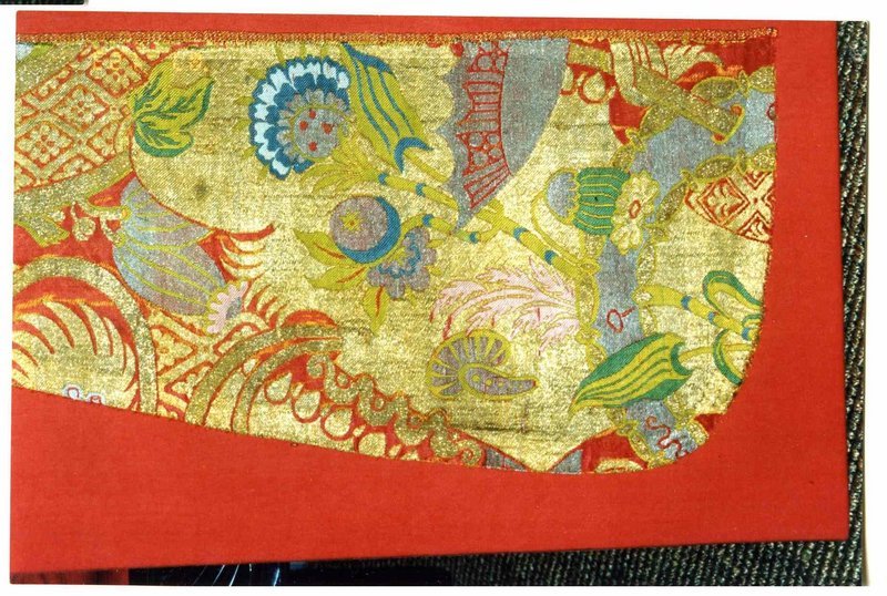 Bizarre Silk Textile Fragment Chausable Panel c1705