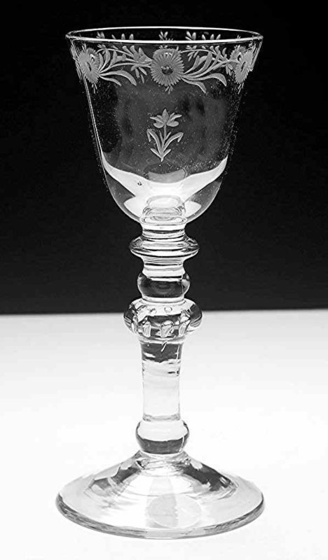 Newcastle Light Baluster Rare Trick Glass c1760