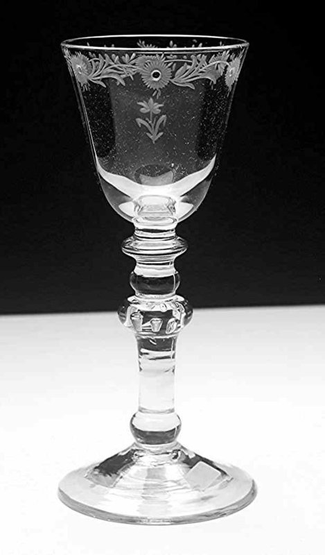 Newcastle Light Baluster Rare Trick Glass c1760