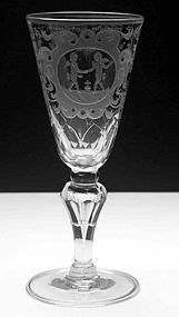 Large German Friendship Wine Glass Goblet c1780