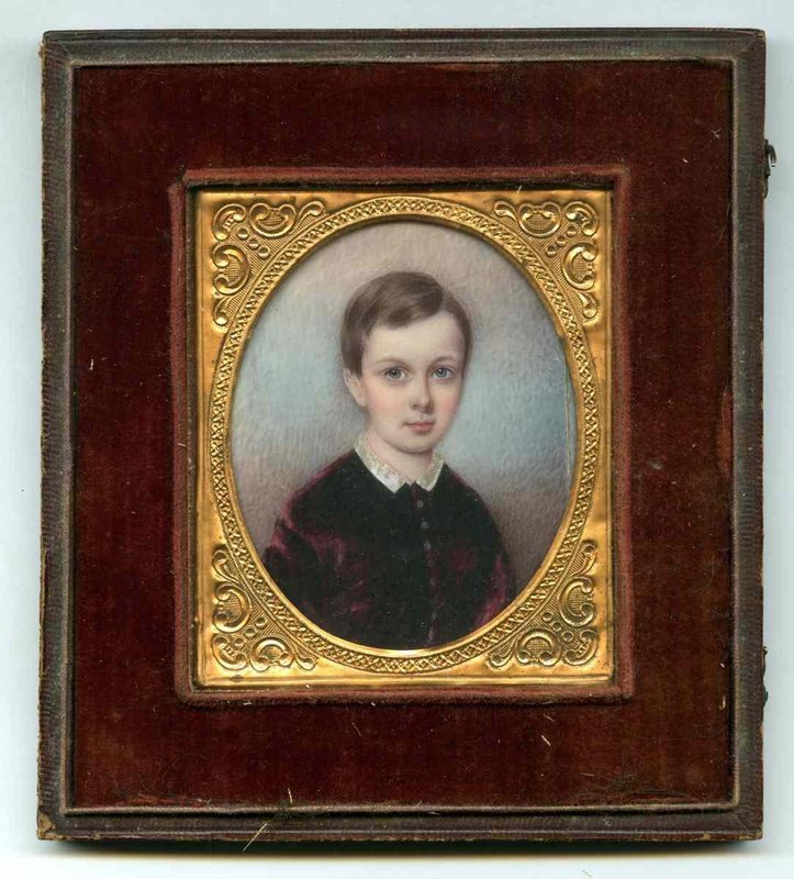 Beautiful Miniature Portrait of Child  c1850