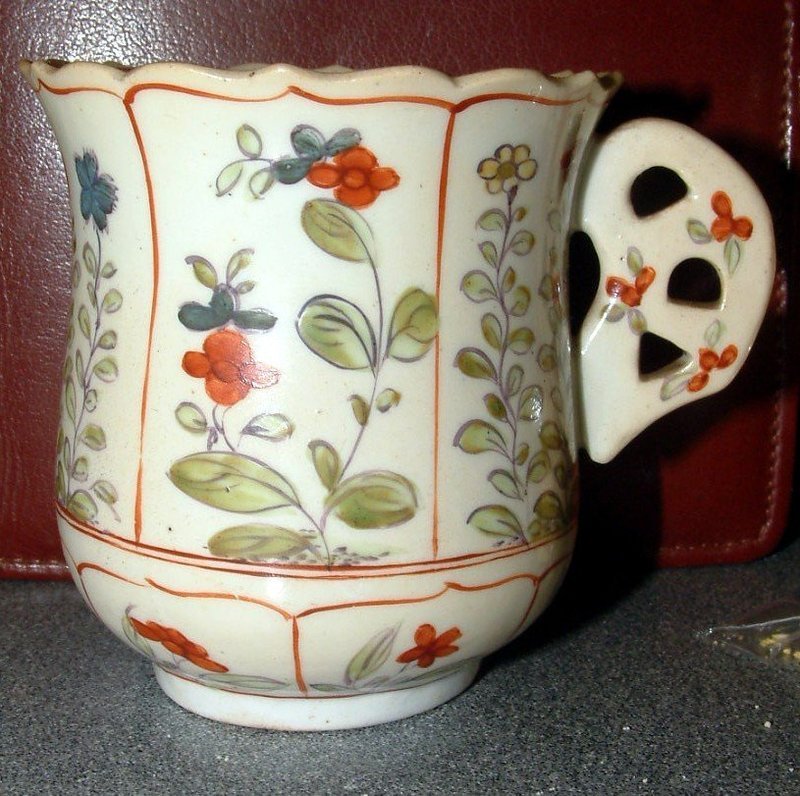 Rare Derby Chocolate Cup and Saucer c1758-1762