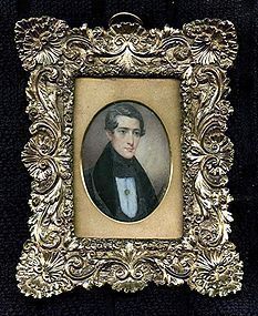 Theodore V. Peticolas Miniature Portrait c1841