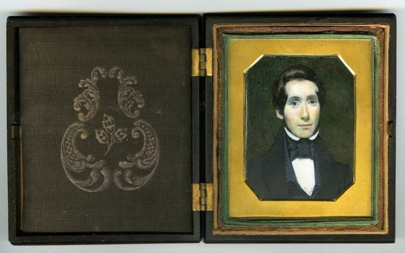 Rare Thomas LeClear American Miniature Portrait c1842