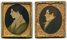 A Pair of James Mitchell Cox Miniature Portraits c1835