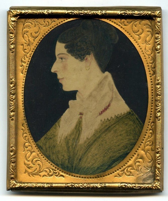 A Pair of James Mitchell Cox Miniature Portraits c1835