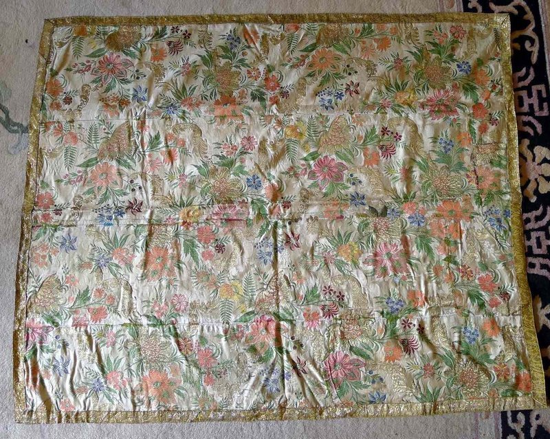 Early French Brocade Large Textile Fragment c1720