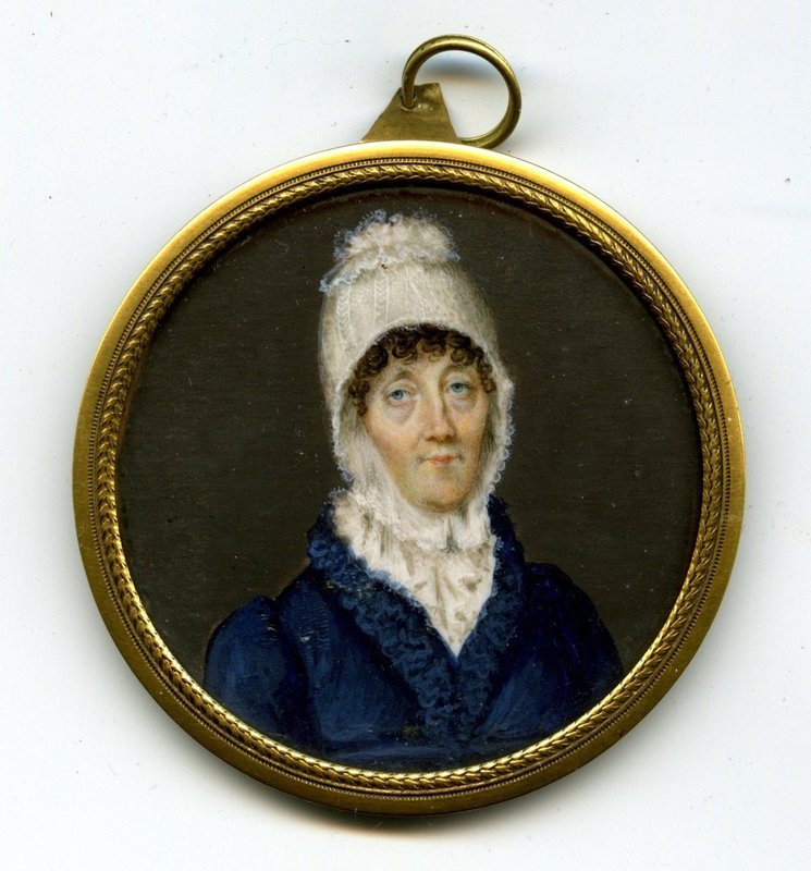 Superb Miniature Portrait of Older Woman c1795