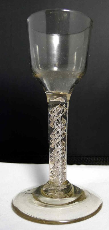 Extremely Rare English Triple Series Air Twist (TSAT) Wine Glass c1755