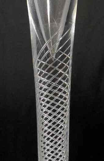 English Multiple Spiral Air Twist Wine Flute c1755