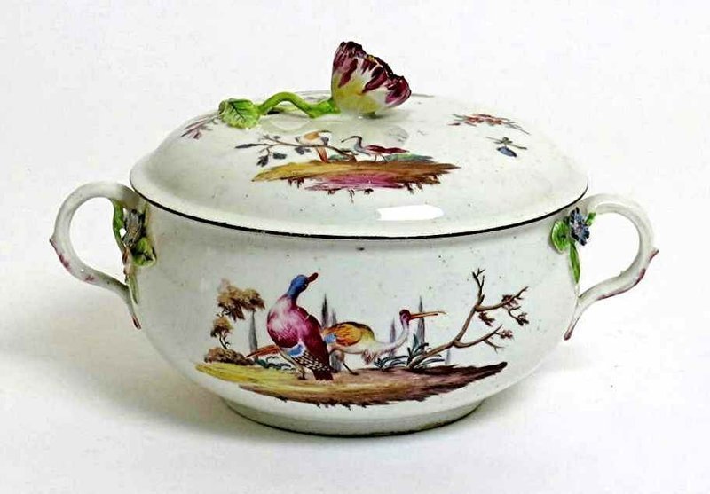 Rare Chelsea Porcelain Ecuelle c 1755