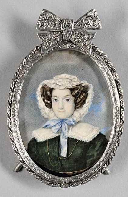 Miniature Painting of Fashionable Woman c1820