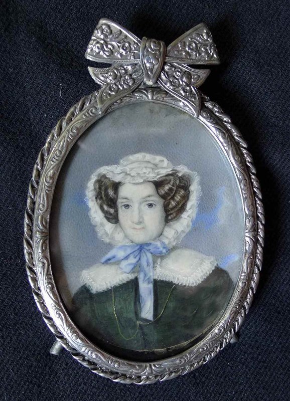 Miniature Painting of Fashionable Woman c1820