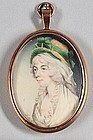 Rare Signed David Gibson Portrait Miniature of a Woman c1793