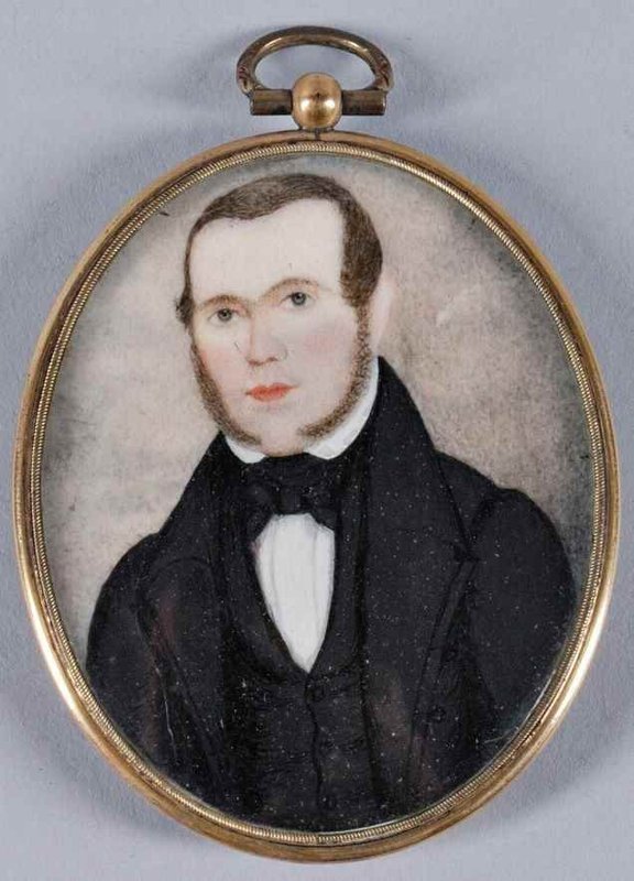 American Portrait Miniature of a Gentleman c1850