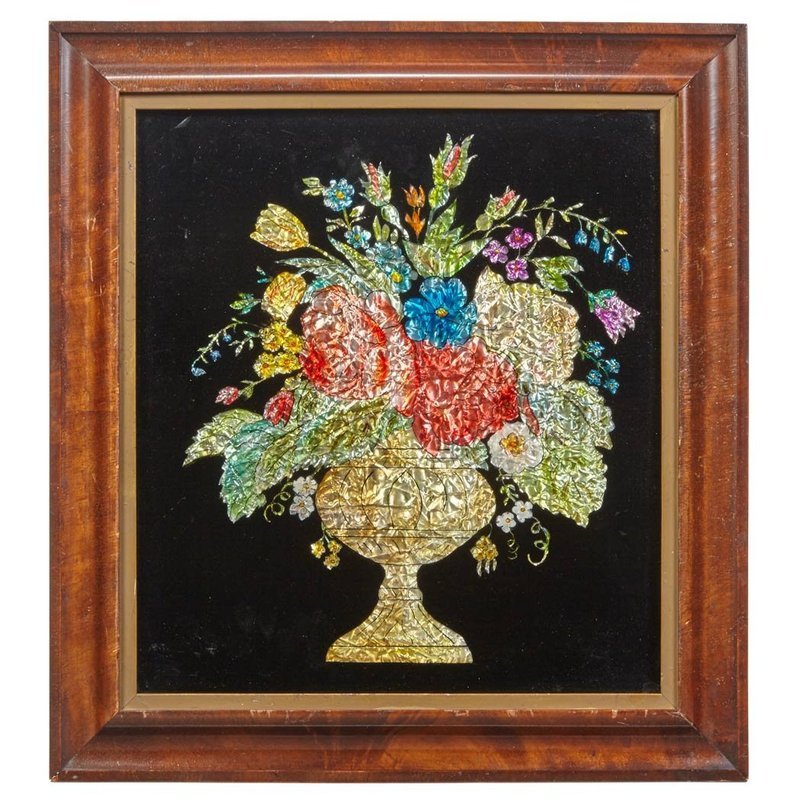 A Striking Tinsel Painting  19th c