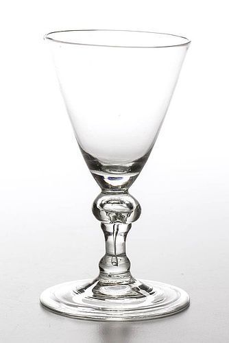 An Uncommon English Baluster Wine Glass c1710 - 1720