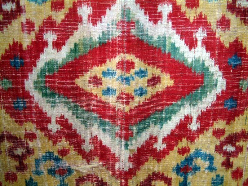A Fine Velvet Ikat Textile Exemplar 19th c