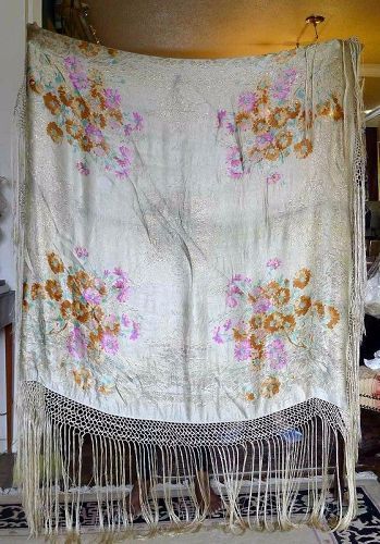 Beautiful French Lame Shawl c1920