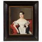 French Miniature Portrait of Young Lady Attrib. to Andre Larue c1825