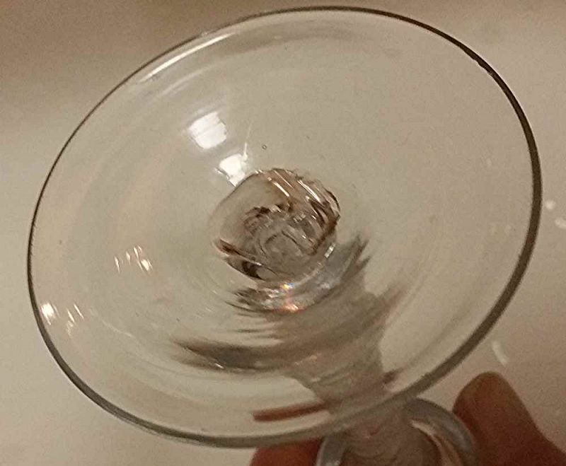 Opaque Twist English Georgian Wine Glass c1765