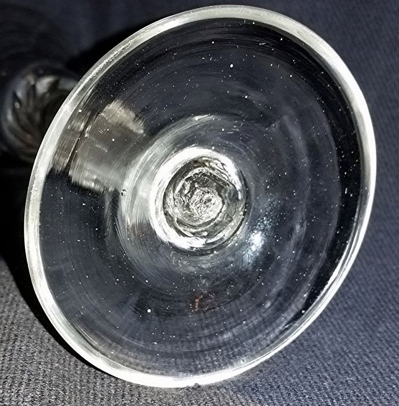 Georgian English MSAT Wine Glass Vermicular Collar c1755