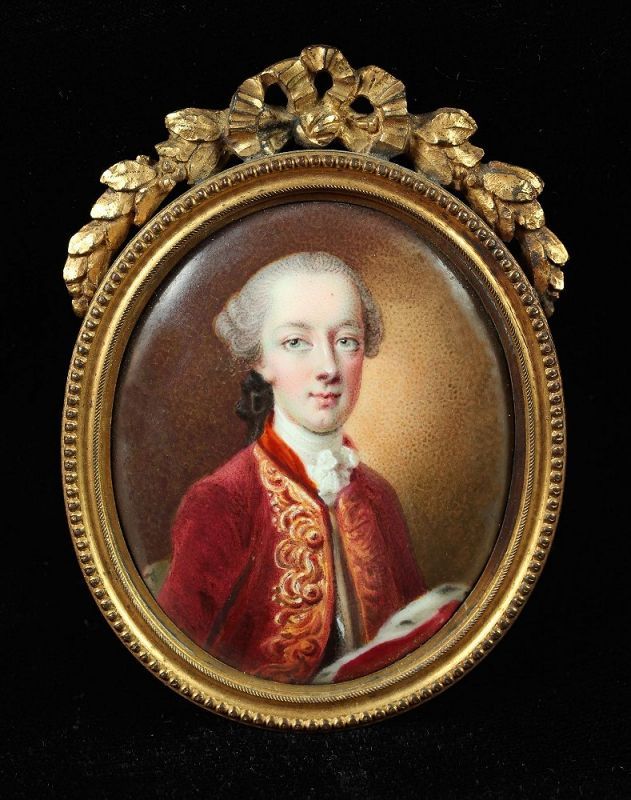 Miniature Portrait by Jean Andre Rouquet  c1740