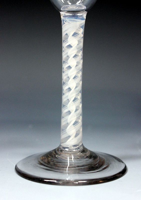 Rare Georgian Opalescent Stem Opaque Twist Wine Glass c1760